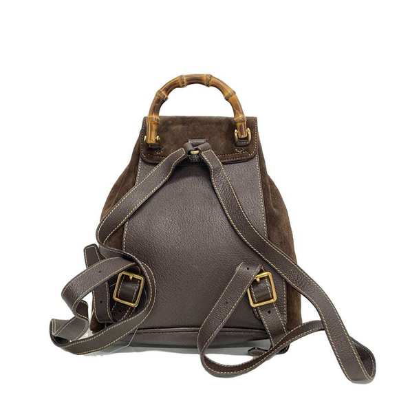 Gucci Bamboo Leather Rucksack Backpack Black - Picture 3 of 6